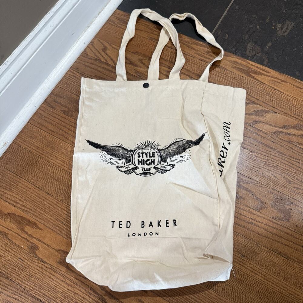 Ted Baker London Dust Tote Bag 16 x 11 inch Cover Tote Beige Button Designer